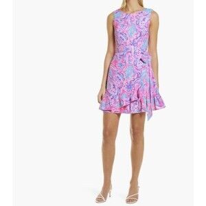 LILLY PULITZER Joselyn Wrap Dress Prosecco Pink Dress Women's sz 0 L117710 NWOT